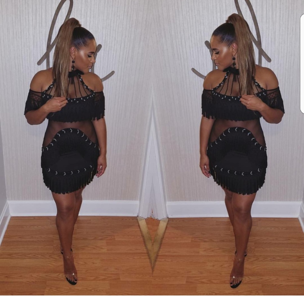 Black tassel dress